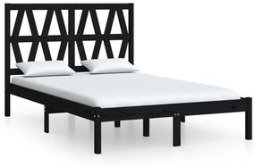 3103982 vidaXL Cadru de pat, negru, 140x190 cm, lemn masiv de pin