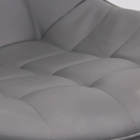 Scaun living gri BUC 206P din piele ecologică și cadru metalic vopsit