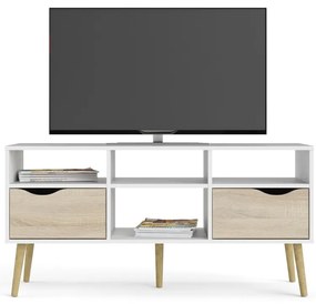 Comodă TV Tvilum Oslo, 117x57 cm, natural-alb
