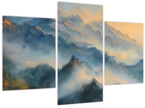 Tablou - Peisaj montan pictat (90x60 cm)