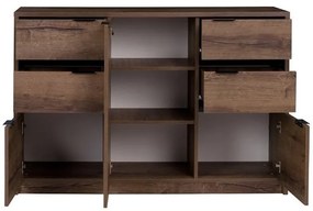 Supermobel Comodă combinată DENVER K3D4SZ, 135x90x40, stejar alb