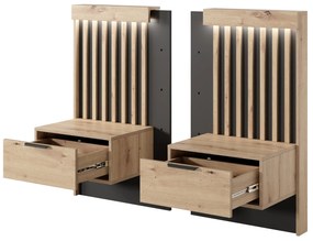 Set 2 buc. noptiere Tallin D (Stejar artisan + antracit). 1071401