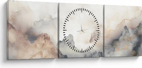 Tablou - Munte abstracție cu textura de marmură (cu ceas) (90x30 cm)