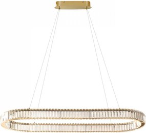 Lustra LED ovala cu telecomanda SPARK aurie 120 CCT DIMM