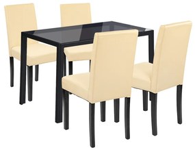 Set de masă Karen 4+1 negru-bej