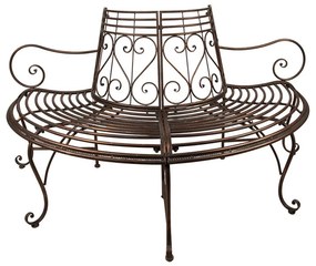 Banca de gradina, maro, din metal, aspect vintage