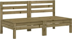 vidaXL Canapele de grădină fără cotiere, 2 buc., lemn de pin tratat
