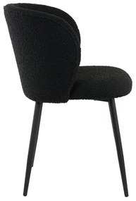 Scaun de sufragerie negru tapițat Elyna – Light &amp; Living