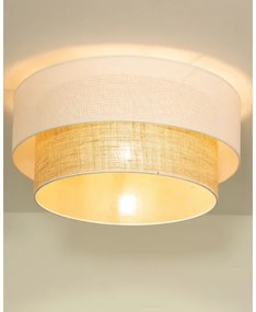 Plafonieră BORHO 1xE27/60W/230V Ø 40 cm alb/jută