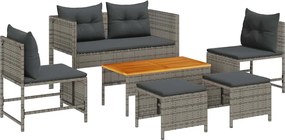 vidaXL Set de canapele pentru grădină cu pernă 6 pcs Gri și gri închis