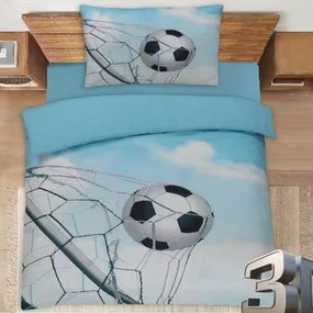 Lenjerie de pat din bumbac 3D FOOTBALL ZONE, albastru Dimensiune lenjerie de pat: 70 x 90 cm | 140 x 200 cm