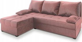 OFERTA Canapea coltar extensibila roz ZENA, reversibila calitatea II