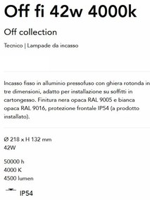 Spot LED incastrabil cu protectie IP54 Off fi 42w 4000k alb