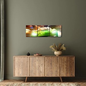 Tablou - Mașină de curse verde (cu ceas) (90x30 cm)