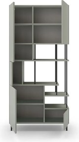 Bibliotecă verde/gri 84x175 cm Perla – Marckeric