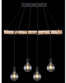 Lustra suspendata lemn cu 4 pendule stil minimalist AUSTON