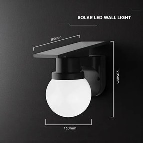 Lampă solară LED de perete LED/3,7V 3000/4000/6400K IP54 1800 mAh neagră + telecomandă