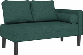 vidaXL Șezlong cu perne, verde închis, material textil