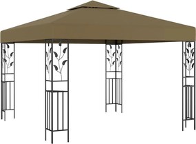 vidaXL Pavilion de grădină, gri taupe, 3 x 3 m, 180 g/m²