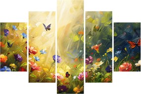 Tablou - Pajiște cu flori de primăvară, pictură (150x105 cm)