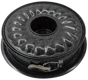 Forma pentru blat si chec Kinghoff KH 1780, 28 cm, Fund detasabil, Otel, Negru