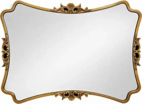 Oglindă decorativă de perete, ramă aurie antichizată, 60x80 cm