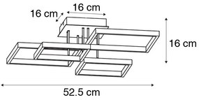 Plafoniera neagra cu LED integrat, cu dimmer in 3 trepte, cu 4 lumini - Lejo