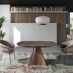 Masa extensibila deosebita design LUX Porcelain Marble 135-205cm