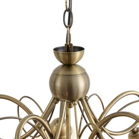 Lampă suspendată clasică bronz cu sticlă opal 5 lumini - Katarina