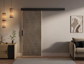Ușă glisantă Perion – 86x1.6x205 cm – Sonoma / Negru