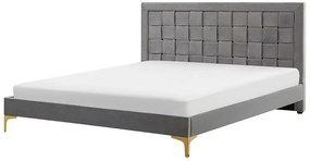 Pat matrimonial 180 cm LIMO (poliester) (gri) (cu somieră). 1022691