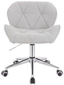 HR111K Scaun Gri Boucle cu Bază Cromata