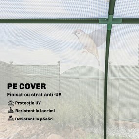 Outsunny Seră de Grădină cu Ferestre Rulabile, Husă Plastic Anti-UV, 200 x 100 x 80 cm, Alb | Aosom Romania