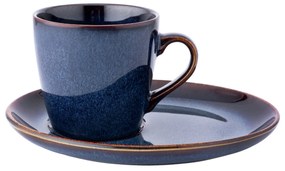 Altom Ceaşcă din ceramică cu farfurie Reactive Navy Blue 310 ml