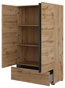 Dulap cu rafturi Crossroad S38 (stejar wotan + negru). 1118260