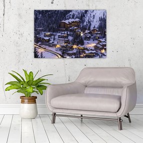 Tablou - orășelul montan iarna (90x60 cm)