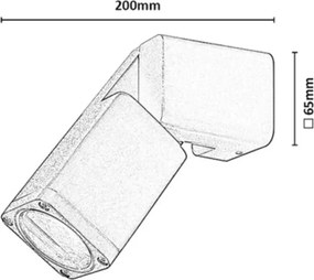 Aplica perete exterior IP65 cu spot directionabil Gordes