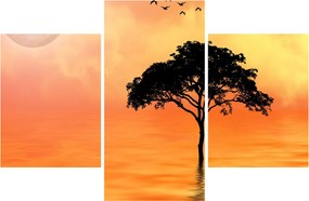 Tablou cu copac în apus de soare (90x60 cm)