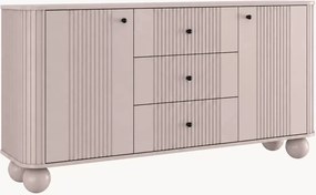 Comodă cu sertare Vesper 160 cm - cașmir / mânere negre / picioare sferice