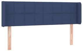 3118772 vidaXL Tăblie de pat cu aripioare, albastru, 147x16x78/88 cm textil