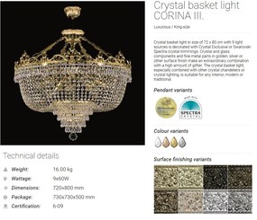 Lustra XL design LUX Cristal Bohemia Exclusive CORINA III. CE