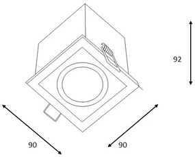 Corp de iluminat încastrat Lucide 28900/01/12 CHIMNEY 1xGU10/50W/230V