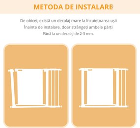 PawHut Barieră Extensibilă pentru Câini cu Închidere Automată din Oțel și ABS, 75-103x76 cm, Gri | Aosom Romania