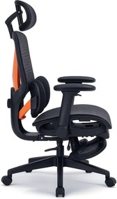 DeluxStar YX-977 NEXOR PRO MESH – Scaun Ergonomic cu Suport Lombar 3D, Tetieră 3D, Cotiere 4D, Șezut Glisant, Înclinare 140°, Suport pentru Picioare, Mesh, Negru