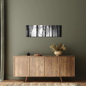 Tablou - Lup în pădurea întunecată (cu ceas) (90x30 cm)
