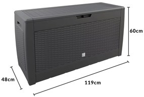 Deuba Cutie depozitare 119cm x 48cm x 60cm - antracit