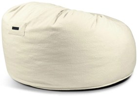 Fotoliu bean bag crem cu tapițerie din țesătură bouclé Om 135 – SLOWDOWN