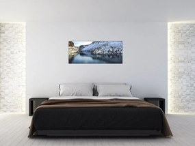 Tablou - peisaj de iarnă cu lac (120x50 cm)