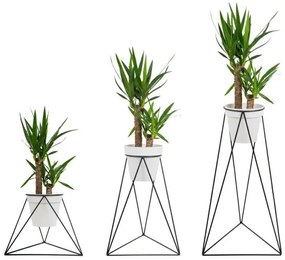 Suport de ghiveci TRIANGL 90x50 cm negru