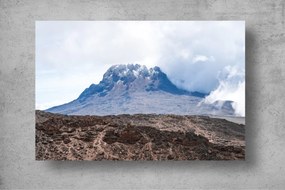 Tapet Premium Canvas - Muntele acoperit de ceata si nori